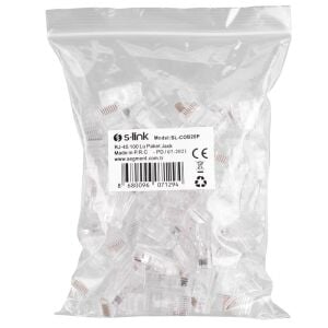 S-LINK SL-COB20P CAT6 EZRJ-45 YENİ NESİL UTP KONNEKTÖR 100 LÜ KUTU