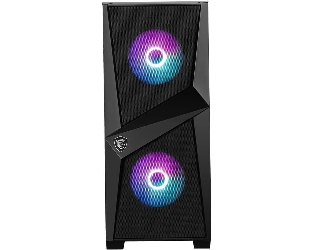MSI MAG FORGE 100R TEMPERLI CAM ARGB PSU YOK 2X120MM 1X120MM GAMING BİLGİSAYAR KASASI SİYAH