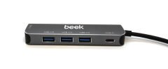 Beek 4 Port USB Tip C Hub + PD BA-USB-HB3C-4A1C