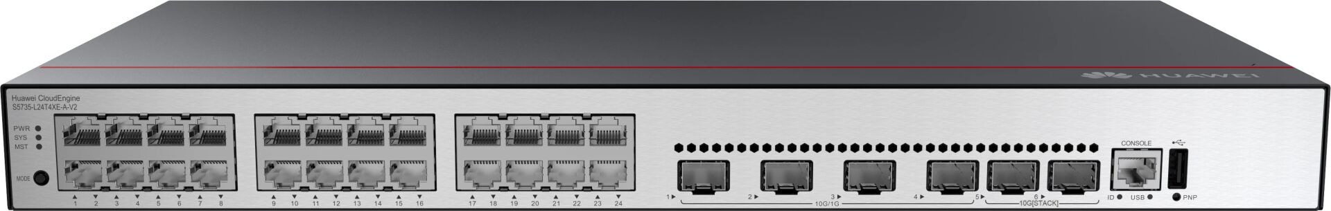 HUAWEI S5735-L24T4XE-A-V2 10/100/1000Base-T 24 port 4 x 10 GE SFP+ portlu 2 stack portlu switch