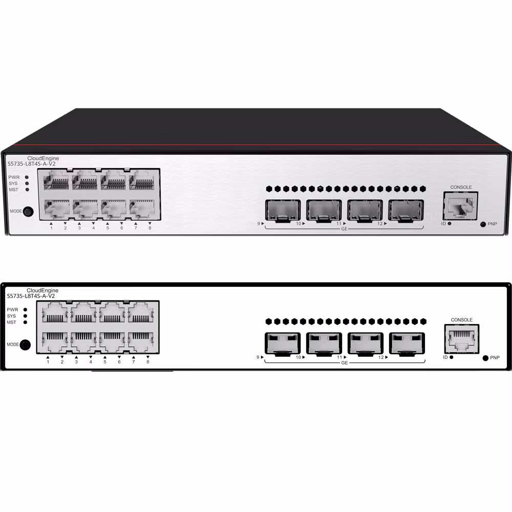 HUAWEI S5735-L8T4S-A-V2 8 10/100/1000BASE-T ports 4 GE SFP ports AC power