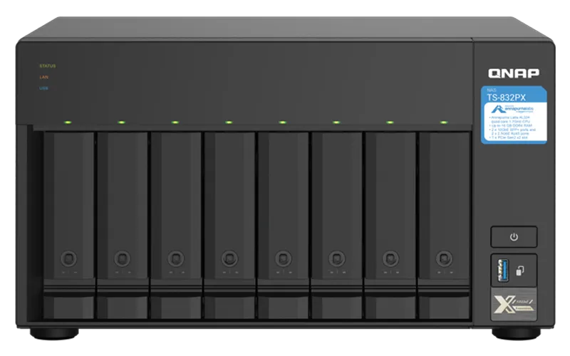QNAP TS-832PX-4G | 8-Bay Tower NAS