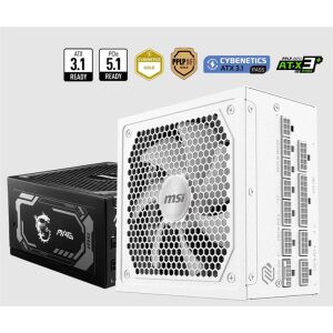MSI MAG A1000GL PCIE5 WHITE 1000W 80+ GOLD POWER SUPPLY