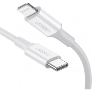 UGREEN TYPE-C TO LIGHTNING 3A PD MFİ SERTİFİKALI HIZLI ŞARJ KABLOSU (10493) 1 MT BEYAZ