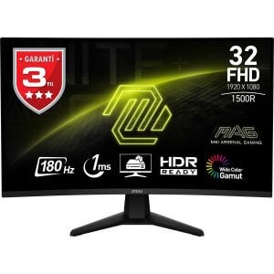 31.5 MSI MAG 32C6 FHD 1MS 180HZ CURVE 1500R VA GAMING