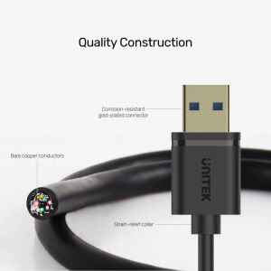 UNITEK USB3.0(M) TO USB3.0(F) UZATMA KABLO 1.5MT 5GBPS (Y-C459GBK)
