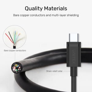 UNITEK USB3.0 TYPE-C TO USB-A ŞARJ KABLOSU 1.5MT 5GBPS (C14103BK-1.5M)