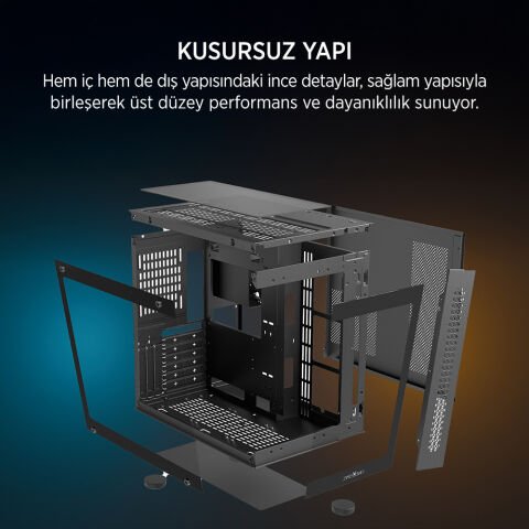 James Donkey Stark S800 4xARGB Temperli Cam 750W 80+ Bronze ATX Siyah Gaming (Oyuncu) Kasa